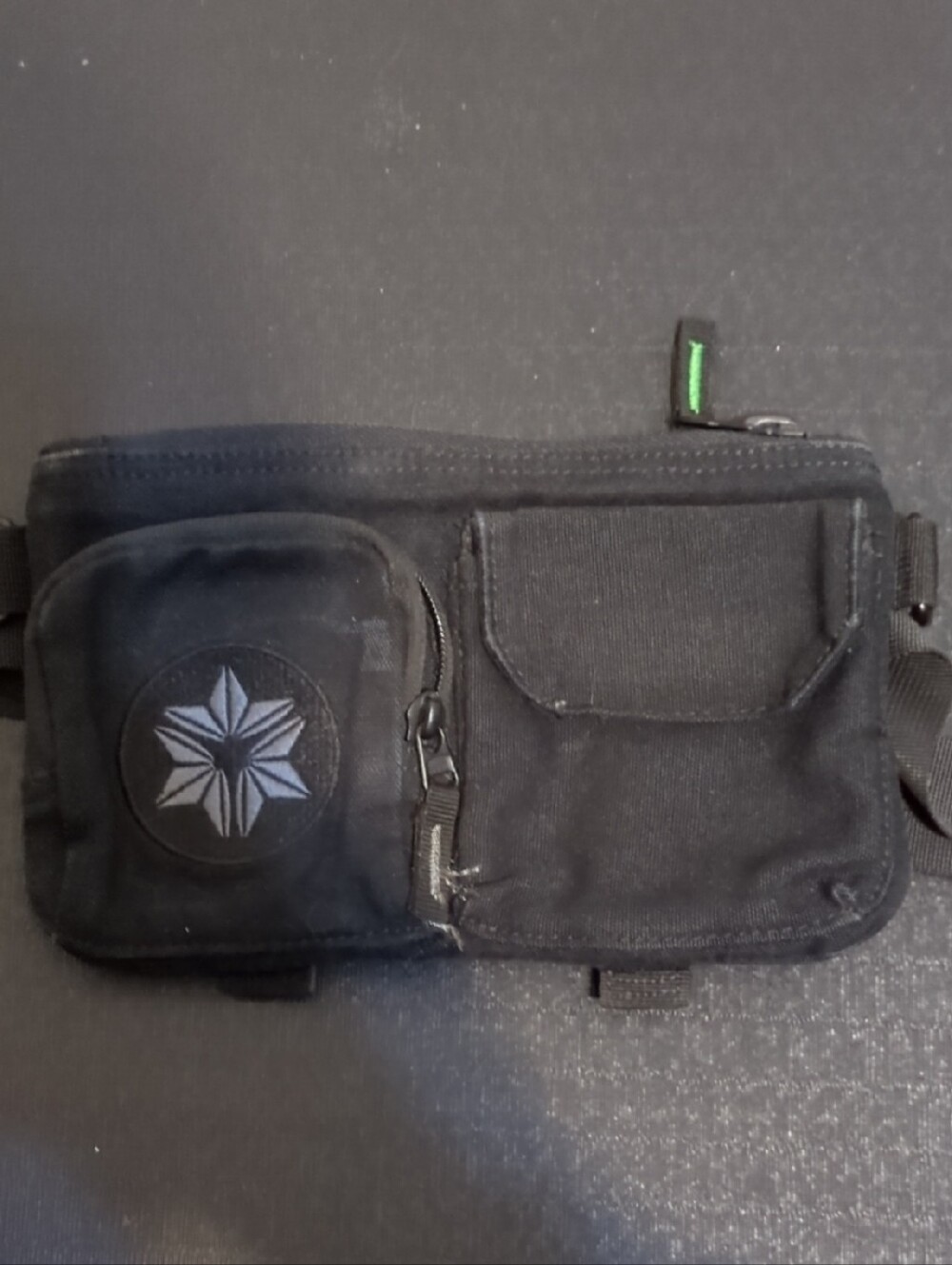 Black Waist Bag with Star Emblem